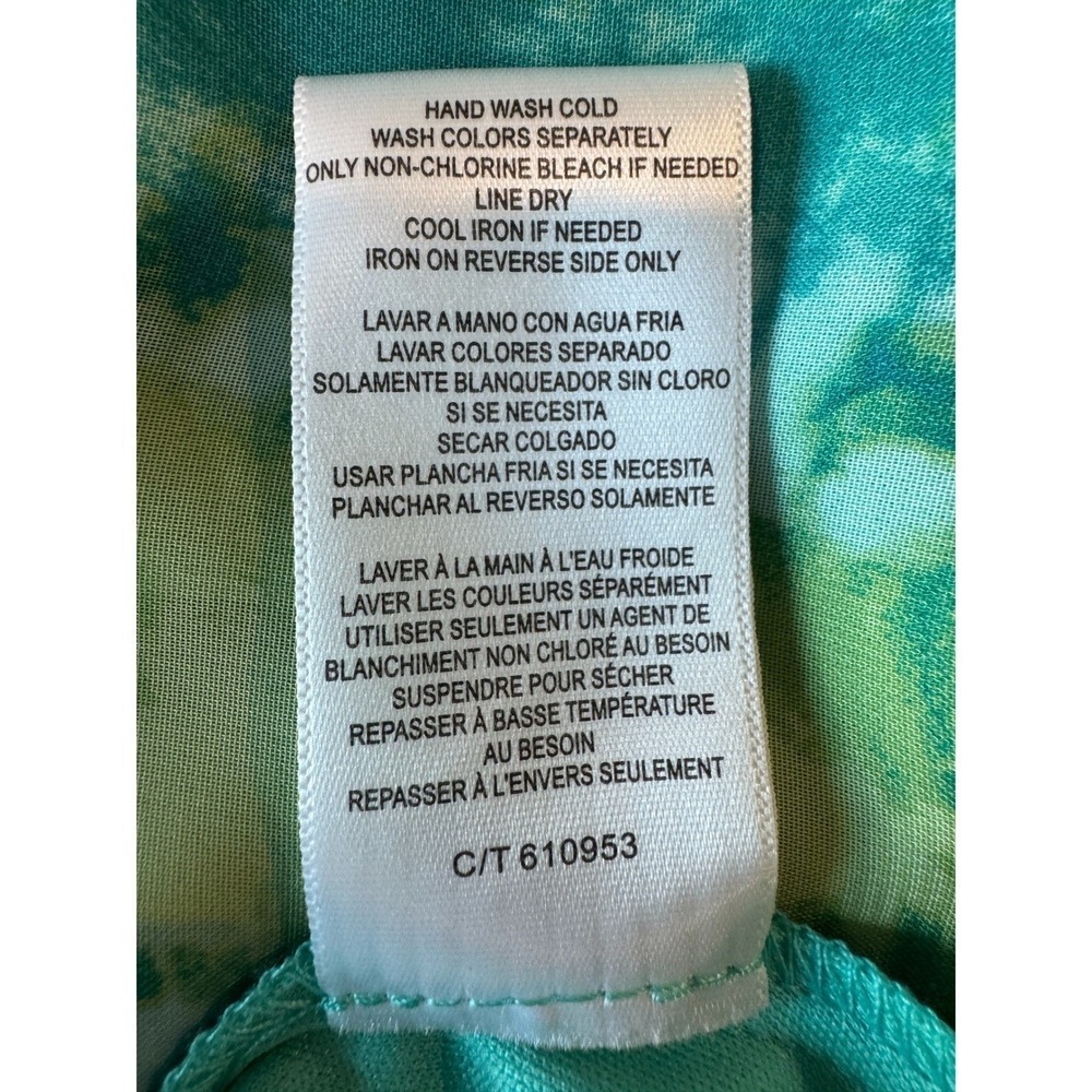 Boho Tie Dye Maxi Dress size 14 Chiffon Flutter Sleeve Cut Out Side High Low Hem - Picture 9 of 11